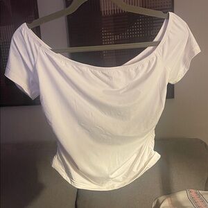 Princess Polly White Off-Shoulder Top